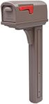 Gibraltar Classic Medium Capacity Double-Walled Plastic Mocha All-in-One Mailbox & Post Combo Kit, GCL10000M