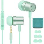 AzukiLife Wired Earphones for Kids, Earbuds with Microphone, In Ear Headphones with Volume Control, Case, 3.5mm Jack Ear buds for Phones, School, Sports, PC, Tablets, Gaming, Laptop, Women, Blue