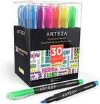 ARTEZA Highlighters Set of 30, Narrow Chisel Tip, Bulk Pack of Markers in 6 Assorted Neon Colors, Office and School Supplies, Note Taking, Planner