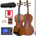 Cecilio CVA-500 Solidwood Ebony Fitted Viola with D'Addario Prelude Strings, Size 16-Inch