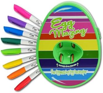 The Eggmazing Egg Decorator Easter Egg Decorator Kit - Arts and Crafts Set - Includes Egg Decorating Spinner and 8 Colorful Quick Drying Markers |Ages 3 and Up (Spring Green)