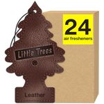 LITTLE TREES Air Fresheners Car Air Freshener. Hanging Tree Provides Long Lasting Scent for Auto or Home. Leather, 24 Air Fresheners