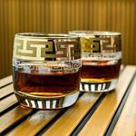 READYPEACE Gold Plated Crystal Whisky Glasses (Set of 6) | Perfect Gifting Idea for Scotch Lovers/Style Glassware for Bourbon/Rumglasses/Juice | Made in Russia (310 ml)