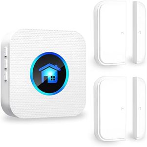 Wireless Door Chime, Wireless Doorbell Chime for Store with LED Indicators Waterproof, Door Alarms When Opened with 986 Ft Range, 55 Chimes 5 Adjustable Volume 2 Sensors + 1 Receiver