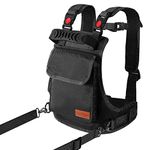 Odoland Ski and Snowboard Training Harness for Kids,Skiing Strap with Backpack,Adjustable Seat Strap and Easy Lift Handle,Speed Control Teaching,Perfect for Kid Beginners Boy and Girl,Black