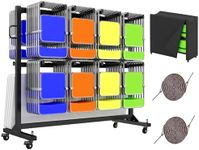 Specraft Folding Chair Rack, Holds 12 Tables or 112 Chairs, 1250 lbs Capacity, Heavy-Duty Cart with Wheels, Elastic Cords, Cover, Glossy Black