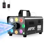 AGPtEK Fog Machine, Smoke Machine 500W with Wireless Remote Control & Colorful LED Light, Huge Fog 2000 CFM Durable & Portable, for Parities Weddings Holidays Halloween Christmas Stage Effect