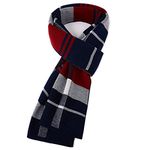 KEECOW Mens Merino Wool Winter Scarf Classic Warm Soft Thick Long (Red)