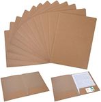 Folder with Pocket, A4 Kraft Paper Document Folder Cardboard Presentation Folder with Business Card Slot for Files, Documents, Meetings, Reports, Office Supplies, Pack of 12