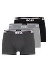 BOSS Mens 3 Pack Power Trunks Boxers Open Grey M