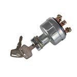 Ignition Switch with 4 Position 6 Terminal 2 Keys Replacement for Kobelco, Ford 3400, Kubota, International Harvester, Mitsubishi Tractor,Trailer,Caterpillar,Agricultura, Plant Applications