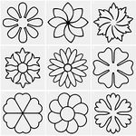 Ivana's 9 Pieces Flower Line Quilting Stencil Kit Sewing Stencils Flower Reusable Mylar Template Stencils with Metal Open Ring for Sewing on Fabric Quilt Clothes