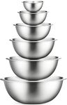 FineDine Mixing Bowls Set - 6-Piece, Easy-Grip, Stainless Steel Mixing Bowls for Baking, Cooking, Salad & Food Prep - Large, Medium and Small Metal Nesting Bowls