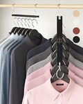 MORALVE Space Saving Hangers for Closet Organiser - 4 Pack European Beechwood Shirt Organiser for Closet - Space Saver Hangers for Clothes - Closet Clothes Organiser Space Saving Collapsible Hangers