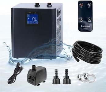 YAKUST 79 Gallon Aquarium Chiller, Fish Tank Chiller,1/3 HP Active Aqua Chiller for Axolotl, Aquarium Cooler with LED Display, Pipe, Water Pump, Remote Control