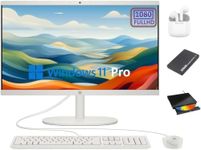 HP All-in-One Desktop Computer 2024 Newest, 21.5" 1080P FHD Display, Dual-Core Intel Celeron Processor, 8GB RAM, 256GB SSD, Privacy Webcam, Wi-Fi 5, Win 11 Pro, Mouse and Keyboard +HubxcelAccessory