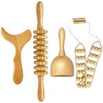 AICNLY 4 Pcs Wood Therapy-Massage Tools for Body Shaping, Lymphatic Drainage Massager, Maderoterapia kit, Wooden Massage Roller, Anti-Cellulite Massager, Body Sculpting Tools Set