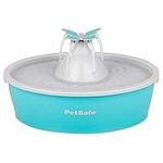 PetSafe Drinkwell Butterfly Pet Fountain - 1.5 Litre Capacity Fresh Filtered Water Dispensers for Cats and Dogs - Adjustable Flow - Filters Included, Off-White