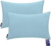 Aitliving Pack of 2 Velvet Cotton Cozy Decorative Lumbar Throw Pillow Cover Set 12x20 Cushion Case Office Sofa Chair Dorm Bed Sky Blue 30x50cm Porcelain Light Blue Classy Velvet Bolster Pillow Cover