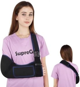 supregear Arm Sling Shoulder Immobilizer for Women Men, Comfortable Breathable Sling for Shoulder Injury, Rotator Cuff, Broken Dislocated Fracture Strain, Fit Left or Right Arm, Black + Dark Blue, L
