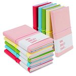 10Pcs Mini Smiley Notebook, PUDSIRN Portable Small Diary Notebook with Rubber Band, Leather Shell for Adults Kid Children