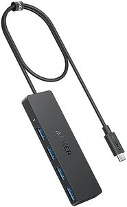 Anker 4-Port USB 3.0 Hub with 5Gbps Data Transfer, Ultra-Slim USB-C Connector Hub, for MacBook, iMac, Surface, Mobile HDD, and More (2 ft USB-C Connector, Charging Not Supported)