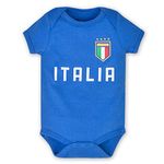 Sports Toddler Gifts Infant Italy Soccer Jersey for Boys Blue Italia Baby Onesie for Italian Baby Girls(It-S-Ca,6-12M)