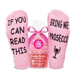 Prosecco Gifts For Mum Women Funny - “If You Can Read This Bring Me Prosecco“ Socks - Fun Birthday Present For Her Wife Sister - Novelty Quirky Xmas Gift Cupcake Packaging