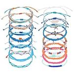 KINBOM 17pcs Adjustable Beach Anklets for Women, Bohemian Anklet Colorful Beaded Anklets Bracelets String Waterproof String Bracelets with Shell for Girls Beach Party (Assorted Styles)