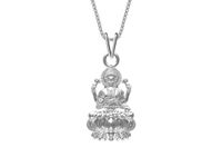 ZALKARI Silver Lakshmi God Hindu Pendant Necklace Necklace For Men & Women Pure 925 Silver Laxmi Ji Locket For Good Wealth