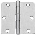 Dynasty Hardware 3-1/2" Door Hinges 1/4" Radius Corner, Satin Nickel (8)