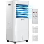Pro Breeze 4-in-1 Air Cooler with 10 Litre Capacity, Remote Control, 3 Fan Speeds & LED Display. Powerful Evaporative Air Cooler with Built-in 7.5 Hour Timer & Automatic Oscillation for Home & Office
