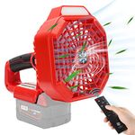 Choerinton Cordless Camping Fan for Milwaukee M18 18V Lithium Battery, Portable Tent Fan with 180LM Lantern,USB Port,3 Speed 3 Brightness Brushless Motor Personal Desk Fan for Car Repair,Picnic