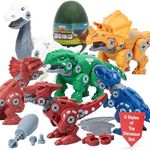 PREXTEX Take Apart Dinosaur Toys - Build Your Own Dino Kit - Mystery Egg Buildable Dinosaurs - 1 Screwdriver, Screws, and Easy Instructions - STEM Learning Toy - Dinosaur Building Kit