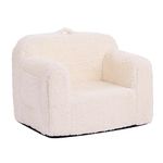 Tiita Kids Ultra-Soft Snuggle Foam Filled Chair, Single Cuddly Sherpa Reading Couch for Boys and Girls, Beige