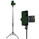 Phone Tripod of 67" Floor-Standing, Double Phone Holder for Video Recording & Teleprompter,The Split Design Allows for Easy Storage and Transport, Teleprompter iPhone & Android