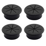 4pcs Desk Grommet Aperture 50mm Data Cable Storage and Sorting Tools (Black)