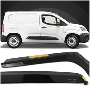 HEKO - Compatibles avec Peugeot Rifter 2018+ Déflecteurs de Vitres Latérales ; Déflecteurs Latéraux ; Avant ; Deux Pièces ; Déflecteurs de Pluie, Teintés, Aérodynamiques ; Montage simple et rapide