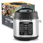 Crockpot Turbo Express Pressure Multicooker | 14-in-1 Functions | Slow Cooker, Steamer, Pressure Cooker & More | 5.6L (6+ People) | Energy Efficient | [CSC062],Black/Silver