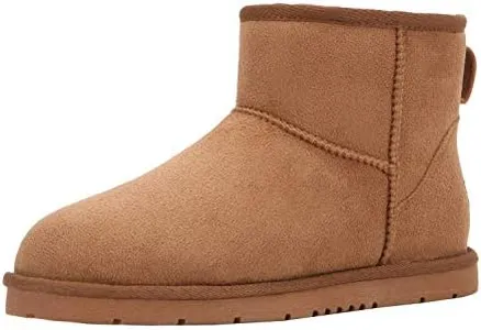 CLPP'LI Womens Classic Mini Winter Snow Boots - Tan - 8