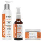 Maritime Naturals Face Bundle Pack of 3 – 1% Retinol Cream 120ml, 20% Vitamin C Serum 60ml, Vitamin C Facial Cleanser 240ml…