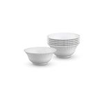 Larah By Borosil - Solid Opalware Veg Bowl - White, 4.5 Inch, Set of 6, 210 Ml