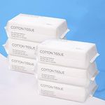 Farsler Dry Wipes, Disposable Face Towel for Sensitive Skin, Dry and Wet Use for Makeup Remover, Facial Cotton Tissue for Baby Care, Nappy Liners, Makeup Removing, Pet Cleaning (6 PACK=600Counts)