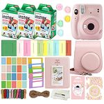 Fujifilm Instax Mini 11 Instant Camera with Case, 60 Fuji Films, Decoration Stickers, Frames, Photo Album and More Accessory kit (Blush Pink)