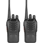 Grousale Walkie Talkie 5Km Long Range Two-Way Portable CB Radio BF-888S Portable Two-Way Radio with 16 Channel Walkie Talkie (Black, 2 Pieces), 2 Year warranty for Kids