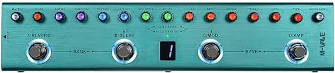 M-VAVE TANK-G Multi-effects Guitar Pedal, 36 Presets, Rechargeable Battery, Delay, Reverb, Modulation, Preamp, Darkgreen