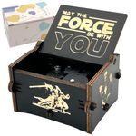 Star Wars Wind Up Music Box, Vintage Engraved Wood Mechanism Musical Gifts for Children Birthday Valentine's Day Christmas Thanksgiving