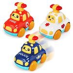 BelleStyle Toddler Toy Cars for 1 2 3 4 Year Old Gifts, 3 PCS Baby Toy Cars, Cartoon Wind up Cars for Kids, Press & Go Toy Car Gifts for Baby, Educational Toy for Kids, Toddler Boy Girl Birthday Gifts