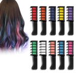 Hair Dye Comb, Temporary Hair Color Applicator Brush, Hair Dye Brush Applicator Hair Color Comb, Hair Chalk Comb Hair Applicator Brush Dye Brush for Hair DIY, Teen Girls Makeup Kit(10 Color)