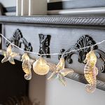 YOLIGHT Under The Sea Fairy Lights Battery Operated 2m 10 LED Beach Decor String Lights with Timer, Seashell Starfish Seahorse Decoration for Tropical Nautical Party Wedding Birthday Bedroom